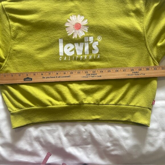 Levis Ladies Cropped Top Small Long Sleeves Logo Daisy - Picture 11 of 11